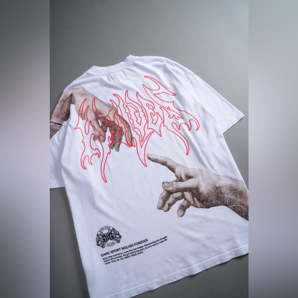 (1 OF 500) CREATOR V2 "PREMIUM" OVERSIZED TEE IN WHITE/RED -(Soldout)‼️🐺‼️🐺